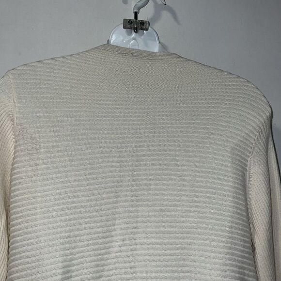LOGO Lori Goldstein Alabaster Cloudia Ribbed Sweater-M - Picture 5 of 9